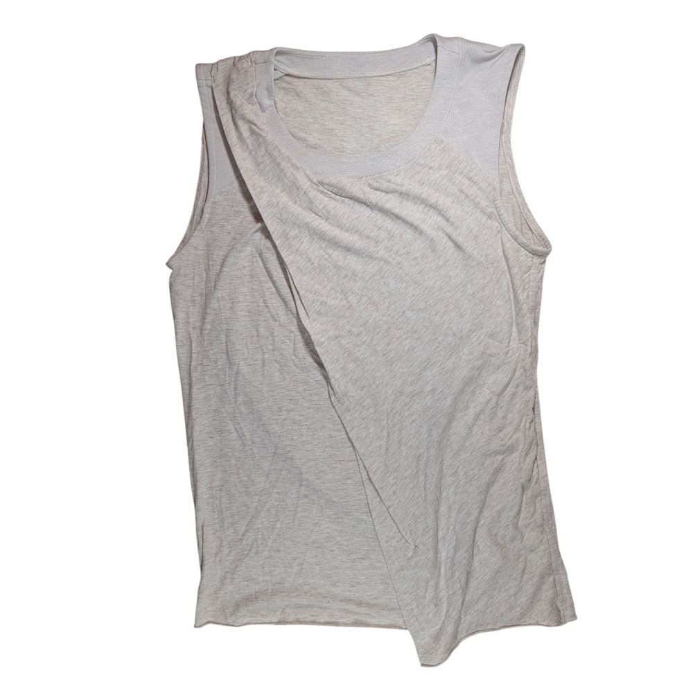 Lululemon Tank Top Women 6 Heathered Dune Asymmetrical Draped Sleeveless